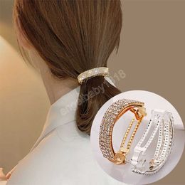 Fashion Girls Metal Rhinestone Hair Clips For Women Ponytail Clip Hairpins Hair Accessories