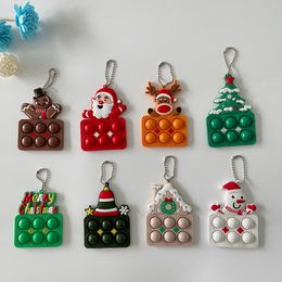 Santa Claus puzzle decompression toy finger silica gel pendant