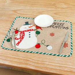 Mats & Pads Christmas Placemat Snowman Santa Claus Merry Decoration For Home Navidad Dining Table