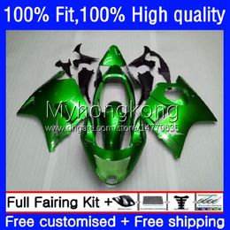 Injection Mold Fairings For HONDA Blackbird Glossy green CBR 1100XX 1100 XX 96-07 35No.7 CBR1100XX 96 97 98 99 00 01 CBR1100 XX 2002 2003 2004 2005 2006 2007 OEM Bodys