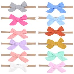 Baby Headbands Girls Bow Hairbands Children Kids Hair Accessories Headwear Infant Soft Nylon Cotton Elastic Cute Bowknot headba nd KHA85