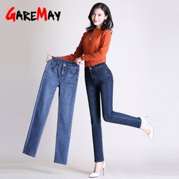 Women Jean Slim Femme Pantalona Spring Straight High Waist Ladies Jeans Plus Size Denim Clothing Cotton Pants 210428