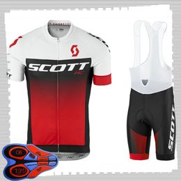 SCOTT team Cycling Short Sleeves jersey (bib) shorts sets Mens Summer Breathable Road bicycle clothing MTB bike Outfits Sports Uniform Y210414189