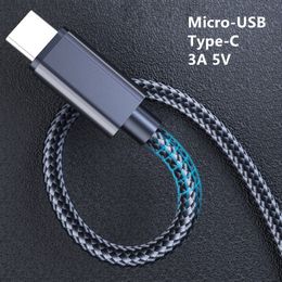 Free DHL 1M Lenth Nylon Fabric Wrapping Fast Charging 3A USB to Type-C Micro-USB Charge Data Cable for Samsung Huawei Xiaomi OPPO VIVO