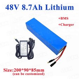 GTK Lithium 48V 8.7Ah 11Ah 12Ah li ion battery pack with 15A BMS for 500w 720w electric motorcycle scooter E-bike +3A charger