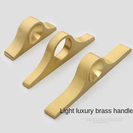 New Chinese cabinet door handle brass modern simple drawer wardrobe pure copper gold North style