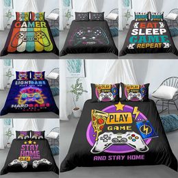 Gamepad Bedding Set for Boys Queen Modern Gamer Comforter Cover Video Game Duvet Kids bedding 210615