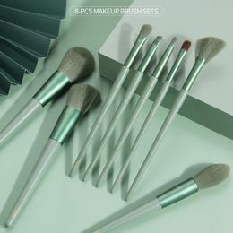 makeup brush kits NZ - Makeup Brushes 8Pcs   Set Wooden Handle Nylon Wool Professional Tool Foundation Eye Shadow Lip Make Up Brush Cosmetic Kit