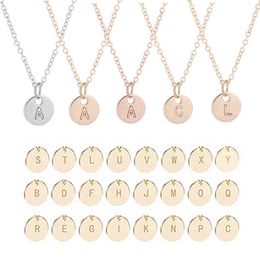 New Fashion Silver Color Chain Initial Charm Necklace With Alloy 26 Letters Pendant For Women Men Alphabet Name Jewelry Gift G1206