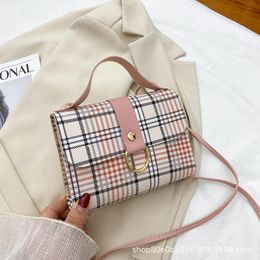 Shoulder Bags Summer Fashion Checks Crossbody For Women All-Match Small Square Handbag Lady Casual Daily Travel Shopper Tote B135