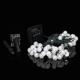 9.5M 50 LED Solar Fairy Bulb String Light 8 Modes Outdoor Indoor Garden Wedding Holiday Lamp Christmas Tree Decorations Lights - Warm White