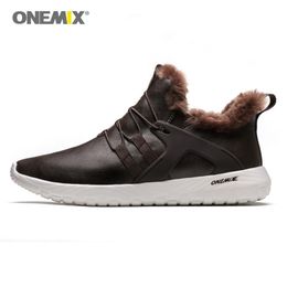 Anti season clearance Men Boots Casual Winter Sneakers Leather Vintage Comfortable Plush Snow Ankle Walking Shoes 210831