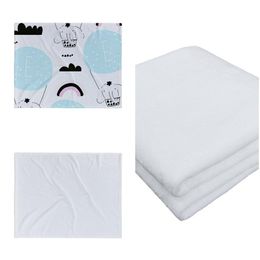 Wholesale! Sublimation Baby Blanket White Blank Soogan Carpets Theramal Transfer Printing Quilts Customised Sublimation Blankets