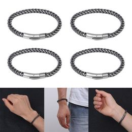 Link, Chain Punk Men Gift Black Color Bracelet Stainless Steel Bangle Link