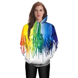 New Autumn and winter Hoodie Mens Hoodies High Quality Print Men Women Animation Tie-dye rainbow Sweatshirt Long Sleeve B101-155