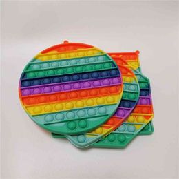 Push bubble Sensory Bubble Rainbow Toys Accessories Kids Tie Dye Patchwork Anxiety Stress Reliever Poo-its Tiktok Desktop Puzzle Board Game Toy H413GXN