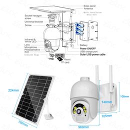 WIFI Camera Outdoor PIR Detection 3G 4G Sim Card 1080P HD Bulit-in Battery Solar Wireless PTZ IP WI-FI Street Video Surveillance CCTV