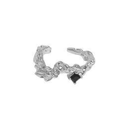 100% 925 Sterling Silver Ring Women Geometric Irregular Micro CZ Zircon Rings Open Size Fine Jewellery