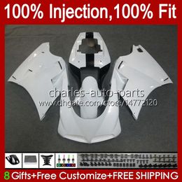 Injection Fairings For DUCATI 748 853 916 996 998 S R 94 95 96 97 98 42No.64 748R 853R 916R 996R 998R 94-02 748S 853S 916S 996S Gloss white 998S 1999 2000 2001 2002 OEM Body