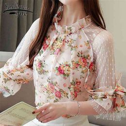 blusas mujer de moda summer women blouses camisas mujer floral print lace chiffon blouse women shirts womens tops 4068 50 210518