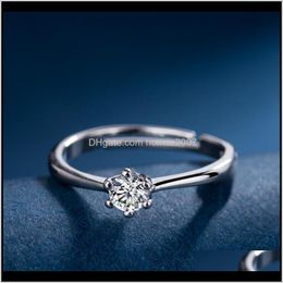 Jewelrygift Ring Valentines Day Wedding Bands Women Stainless Steel Fashion Prong Setting Metal Ios Hexagon Jewellery Rings Drop Delivery 2021