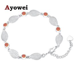 create charm UK - Charm Bracelets Ayowei Brand Design Anniversary Yellow Created Fire Opal 925 Silver Stamped Womenm Party Fashion OBS079A