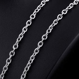 3mm/4mm Silver Stainless Steel Trace O Chain Link for Men Women Necklace 45cm-75cm Length with Velvet Bag