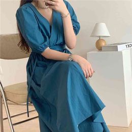 Summer Girls Dress Women Cotton Linen Casual short Sleeve es Female Vintage Solid Red dress Boho Robe Femme Vestido 210423