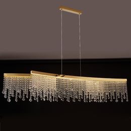 Creative design modern crystal chandelier for dining room luxury gold kitchen island hanging light home decor led cristal lamps