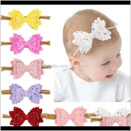 Infant Baby Girls Glitter Shiny Sequin Bowknots Headbands Toddler Stretchy Hairwrap Childrens Princess Hairbands Q6Un Dyfht