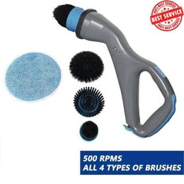 Muscle scrubber Electric Cleaning Brush Spin Cordless Chargeable Bathroom Cleaner 4 in 1 Kitchen Home Cleaning Tools Tile Brush 210329