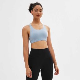 Yoga Outfits Bra Triangular Mesh Back Breathable Sports Underwear Running Fitness Shockproof Rimless Camis Tank Tops Gym Clothes