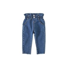 Girls High Waist Jeans kids pants Baby Solid Colour Leggings Girl Clothes Kids 210702
