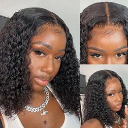 Pixie Cut Short 13x4 Curly Lace Front Wig 360 Brazilian Curls Wigs Pre plucked 100% Human Hair frontal Bob for black women