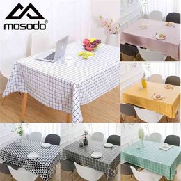Mosodo Waterproof Tablecloths Vinyl Cover Fabric Round PVC cloth For Rectangular Home Party Wedding Decoration 210626