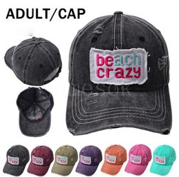 Embroidered Baseball Hat Beach Crazy Letters Outdoor Sports Sun Caps 7 Colours Trucker Cap Party Favour DD176