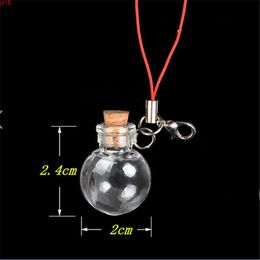 Mini Ball Glass Bottles Pendants Key Chain Small Wishing With Cork Arts Jars For Bracelets Christmas Gifts Vial 10pcsgood qty