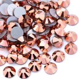 Gold Rose SS4-SS30 3D Nails Art Tips Glass Rhinestone Flatback DIY Nail Deco Beads Not Hotfix Use Glue Wedding Deco