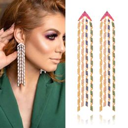 KellyBola Brand Fine Long tassel Dangle Naija Wedding Bridal For Women Popular Luxury Party Show Earrings