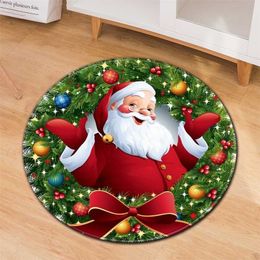 Christmas Pattern Round Carpet Computer Chair Living Room Bedroom Hanging Basket Children's Floor Decoration Rug Home Bath Mat 211217