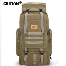 Outdoor Bags GRITION Backpack Men Camping Womens Bag Fashion Military Tactical Travel Breathable 56-75L Large Capacity Sport 2021