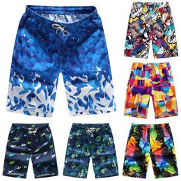 Drawstring Men Printed Beach Shorts Oversize Casual Loose Cropped Pants Male Summer Trousers 210714
