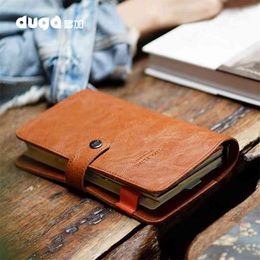 Agenda Retro Vintage Leather Cover Loose-leaf Notebook Note Book Replaceable Paper Traveler Notepad Stationery Supplies 210611