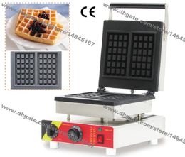 Commercial Use Non Stick 110v 220v Electric 2pcs Square Belgium Belgian Waffle Maker Iron Baker Machine Mould Plate