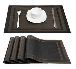 Placemats PVC Dining Table Mats Heat Insulation Stain Resistant Placemat Anti Slip Washable Pad Restaurant Place Mat RH6009