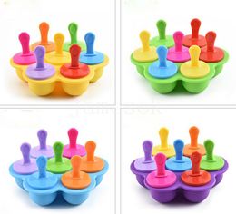 Tools Silicone Creative Children's Complementary Food Box 7 Hole Ice Cream Tubs Boxes Cheese Mold Kitchen DB705