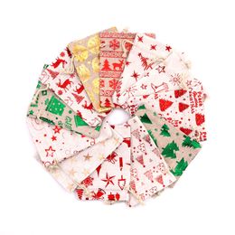 13*18cm christmas pattern snowflake gift jewelry pouch bag mix color