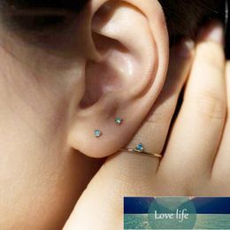 Elegant Small Round White Blue Fire Opal Real 925 Sterling Silver Tiny Jewellery Dainty Mini Cute Stud Earring For Women Girl Factory price expert design Quality Latest