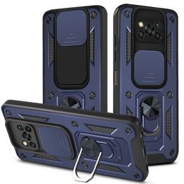 -Videocamera Full Cover Copertura del telefono cellulare Custodie per Xiaomi 11T Redmi Nota 10 10s Poco X3 NFC MI 11 Lite 9T M3 9S PRO F3 K40 MIX MIX 4 4G 5G Cassa in metallo Anello con cinturino con cinturino