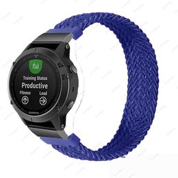 22mm 26mm Quick Release Solo Loop Braid Nylon Watchband for Garmin Fenix 6x 6 Pro Fenix 5x 5 3hr Tactix Delta Smart Watch Strap H0915